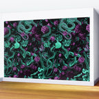 Floral and Snake Night Wall Mural Gallery Image 2
