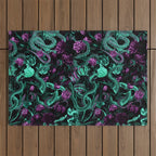 Floral and Snake Night Outdoor Rug Gallery Image 1