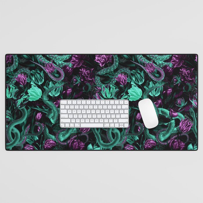 Floral and Snake Night Desk Mat Gallery Image 1