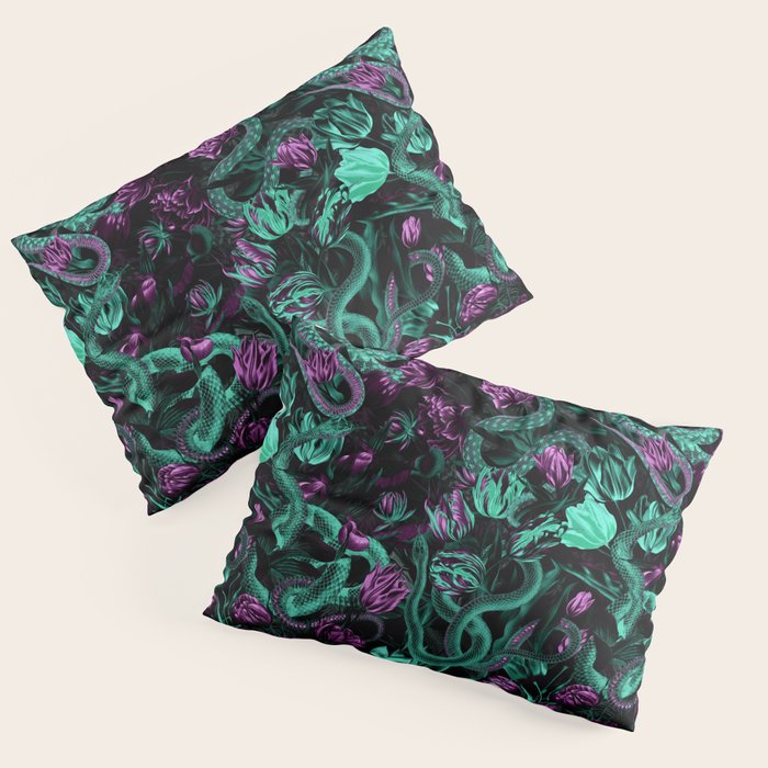 Floral and Snake Night Pillow Sham Gallery Image 3