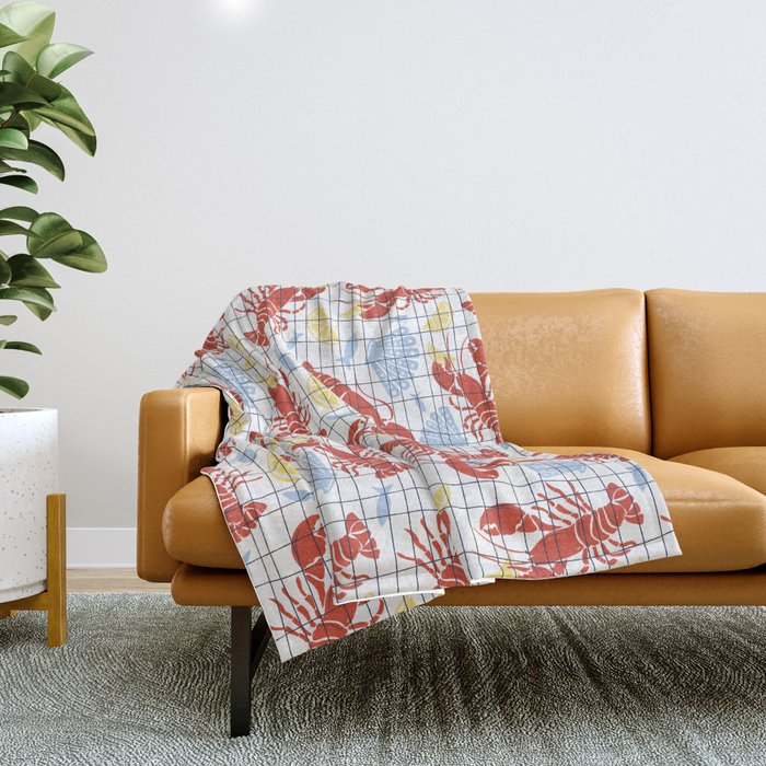 Fresh Catch Summer Lobster Throw Blanket Gallery Image 1