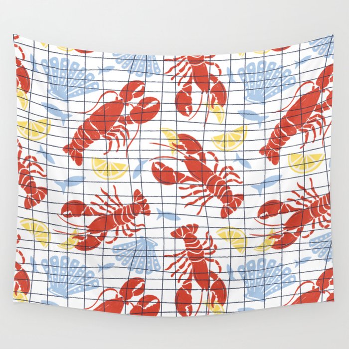 Fresh Catch Summer Lobster Wall Tapestry Gallery Image 4