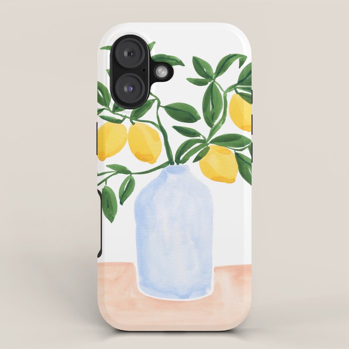 Lemon Tree Branch in a Vase iPhone Case Gallery Image 1