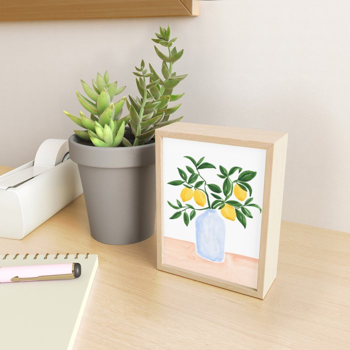Lemon Tree Branch in a Vase Mini Art Print Gallery Image 2
