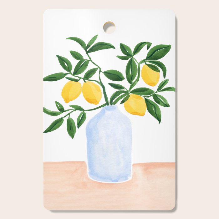 Lemon Tree Branch in a Vase Cutting Board Gallery Image 1