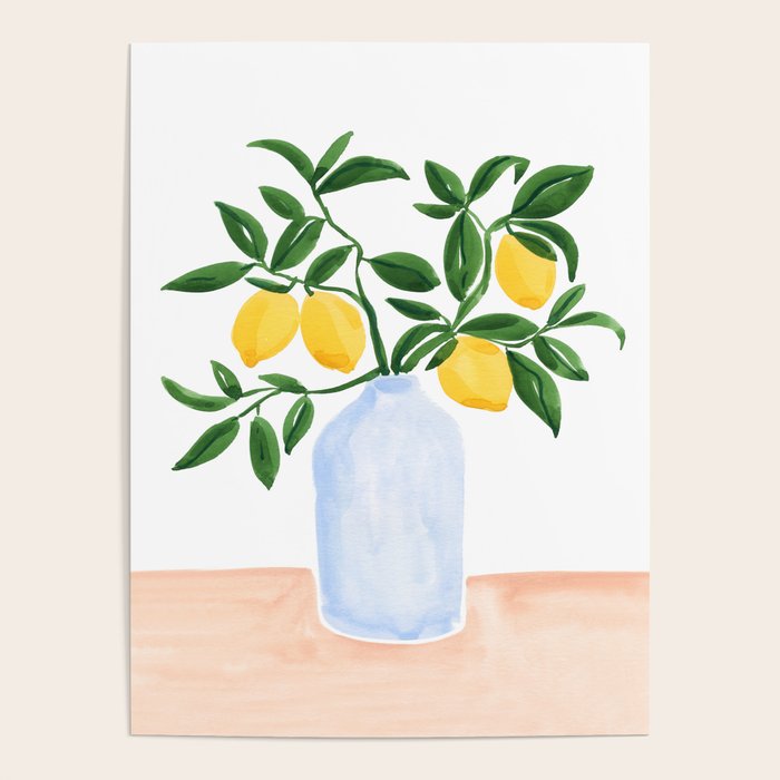 Lemon Tree Branch in a Vase Poster Gallery Image 4