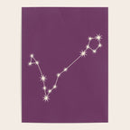 Pisces Zodiac Star Constellation Line Art Mauve Purple Poster Gallery Image 4
