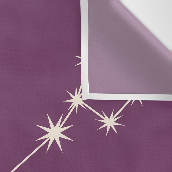 Pisces Zodiac Star Constellation Line Art Mauve Purple Wall Tapestry Gallery Image 3
