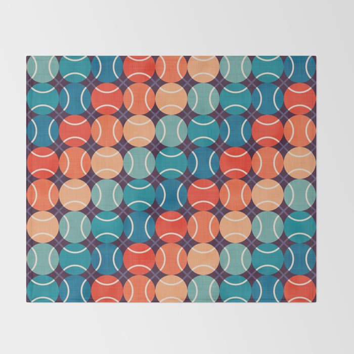 Retro Tennis 70s Rainbow Throw Blanket Gallery Image 2