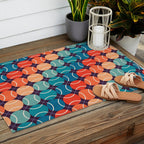 Retro Tennis 70s Rainbow Outdoor Rug Gallery Image 2