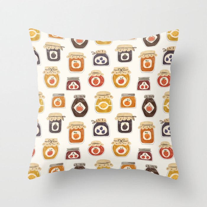 Jam Jars Throw Pillow Gallery Image 1