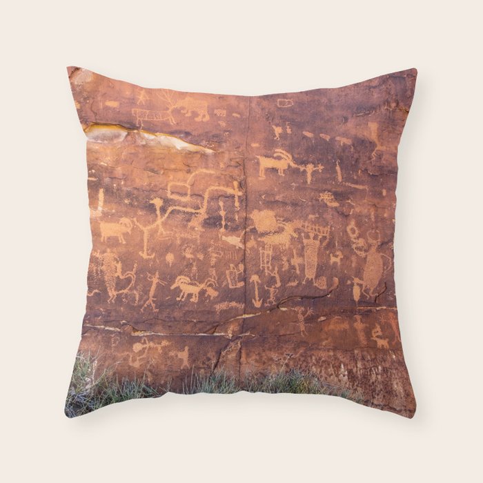 Ancient Rock Art Panel 0619 - Utah Throw Pillow Gallery Image 6