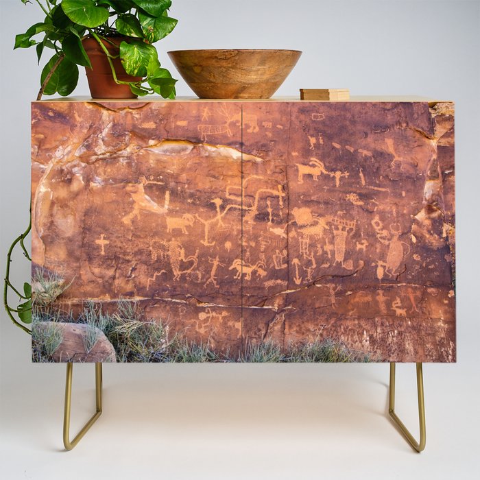 Ancient Rock Art Panel 0619 - Utah Credenza Gallery Image 1