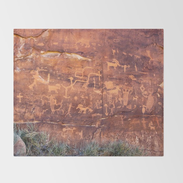 Ancient Rock Art Panel 0619 - Utah Throw Blanket Gallery Image 2