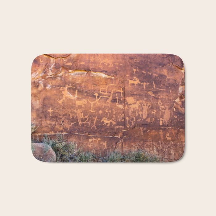 Ancient Rock Art Panel 0619 - Utah Bath Mat Gallery Image 1