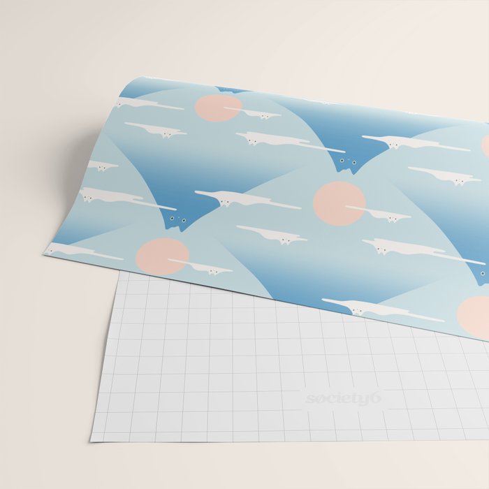 Cat Mountain Cloud pattern 1 Wrapping Paper Gallery Image 2