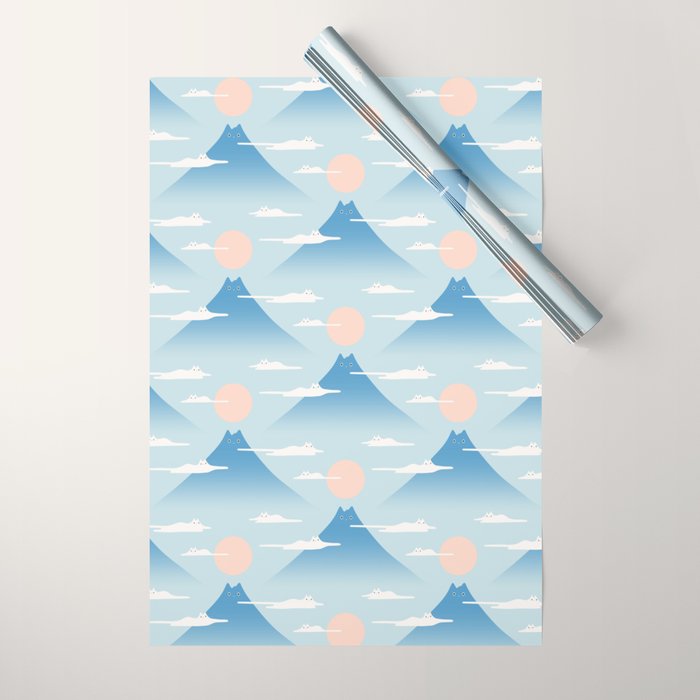 Cat Mountain Cloud pattern 1 Wrapping Paper Gallery Image 1