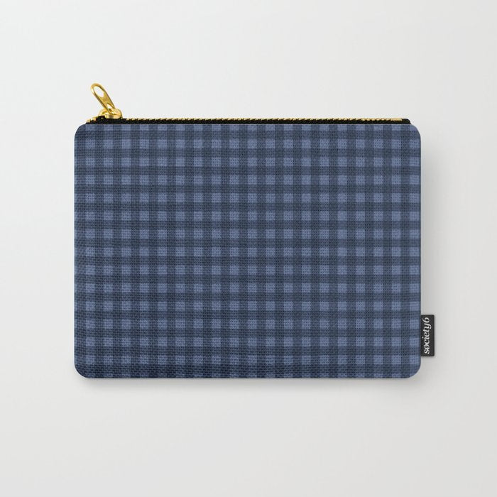 Gingham Plaid Pattern - Navy Blue Carry All Pouch Gallery Image 1