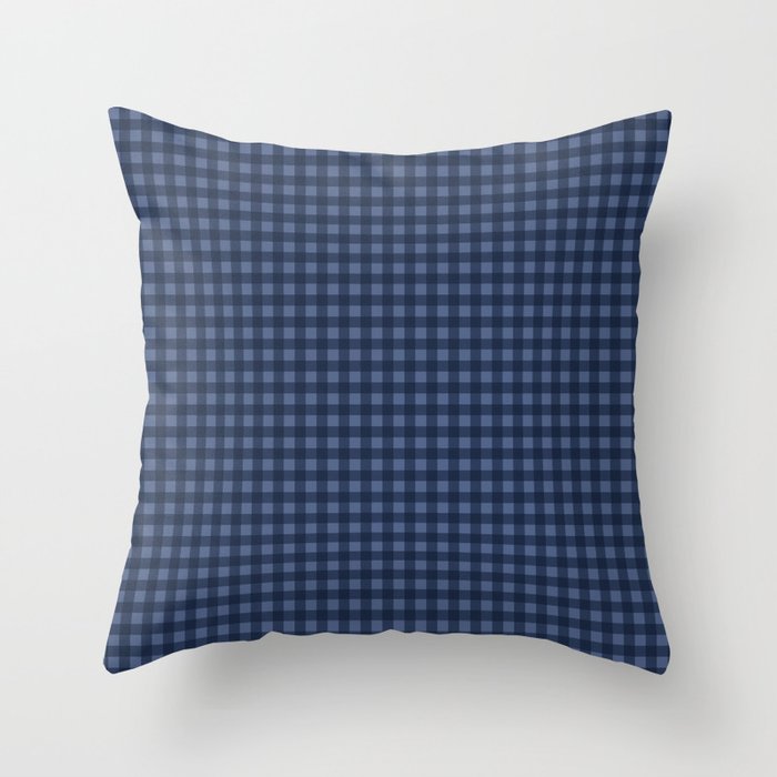 Gingham Plaid Pattern - Navy Blue Throw Pillow Gallery Image 6