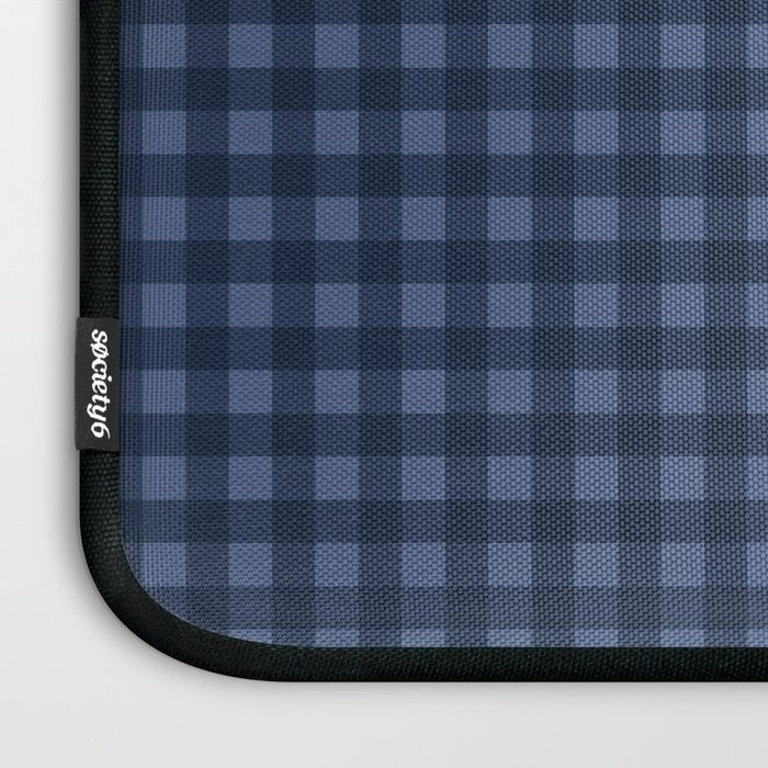 Gingham Plaid Pattern - Navy Blue Laptop Sleeve Gallery Image 3