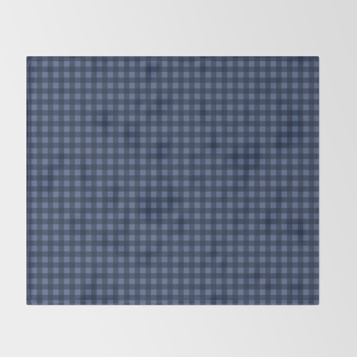 Gingham Plaid Pattern - Navy Blue Throw Blanket Gallery Image 2