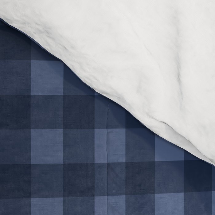 Gingham Plaid Pattern - Navy Blue Comforter Gallery Image 4