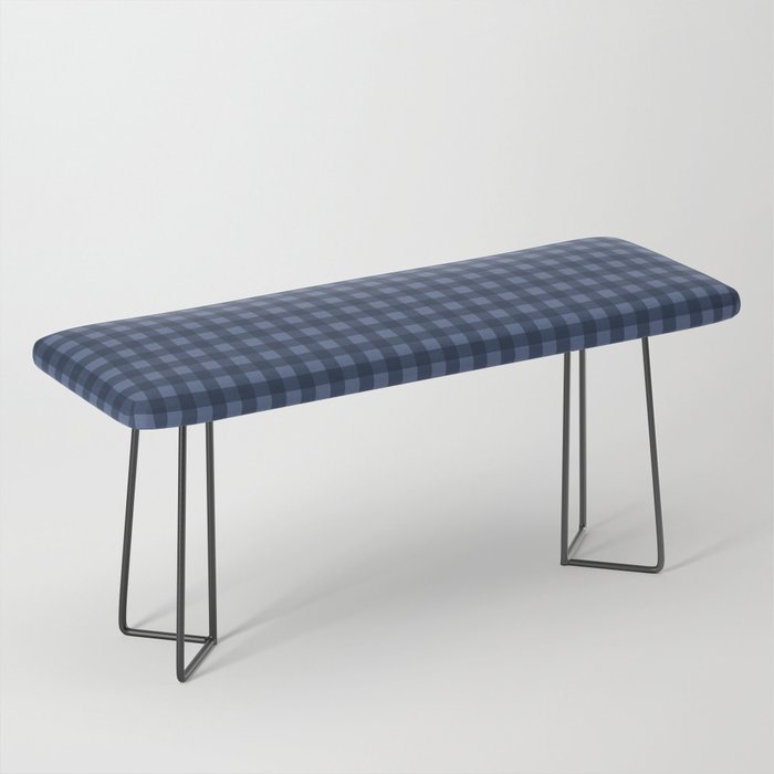 Gingham Plaid Pattern - Navy Blue Bench Gallery Image 1