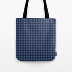 Gingham Plaid Pattern - Navy Blue Tote Bag Gallery Image 1