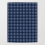 Gingham Plaid Pattern - Navy Blue Poster Gallery Image 4