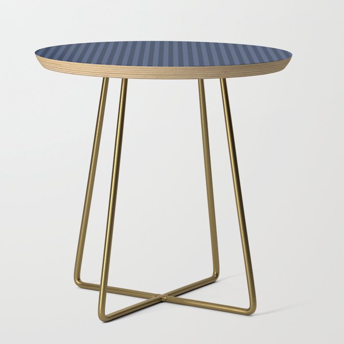 Gingham Plaid Pattern - Navy Blue Side Table Gallery Image 1