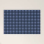 Gingham Plaid Pattern - Navy Blue Welcome Mat Gallery Image 1