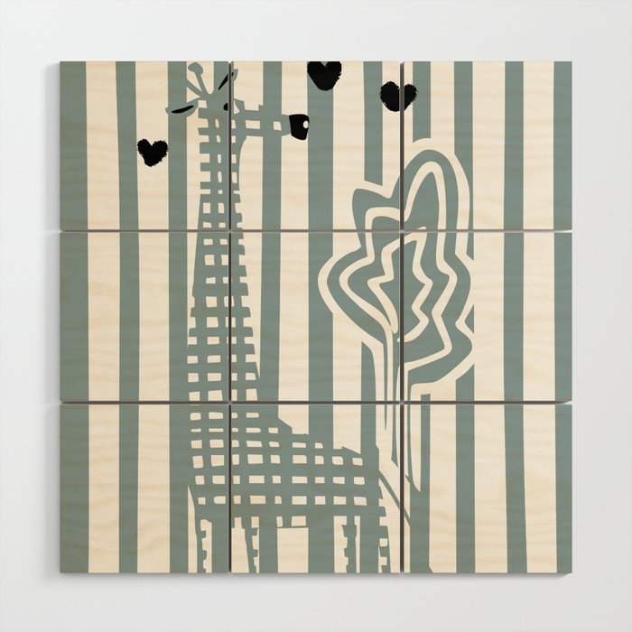 Cool giraffe Wood Wall Art Gallery Image 1