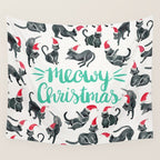 Meowy Christmas - Mint Type Wall Tapestry Gallery Image 4