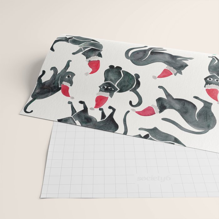 Meowy Christmas - Mint Type Wrapping Paper Gallery Image 2
