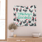 Meowy Christmas - Mint Type Wall Tapestry Gallery Image 2
