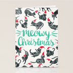 Meowy Christmas - Mint Type Stationery Card Gallery Image 2