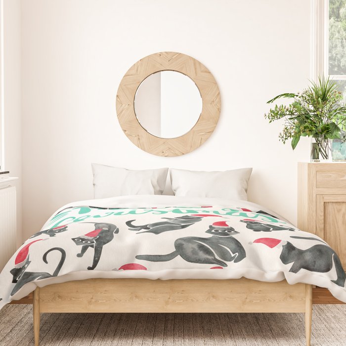 Meowy Christmas - Mint Type Duvet Cover Gallery Image 3