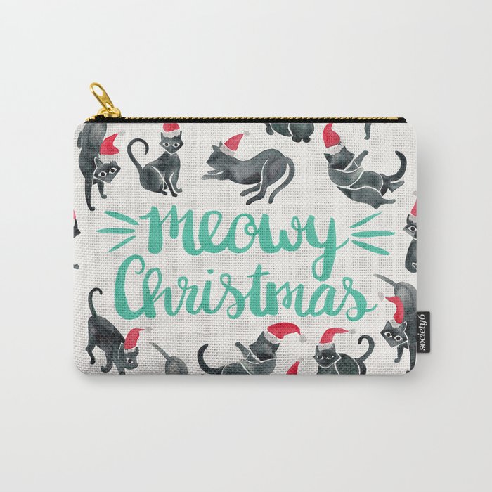 Meowy Christmas - Mint Type Carry All Pouch Gallery Image 1