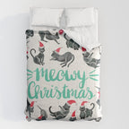 Meowy Christmas - Mint Type Comforter Gallery Image 6