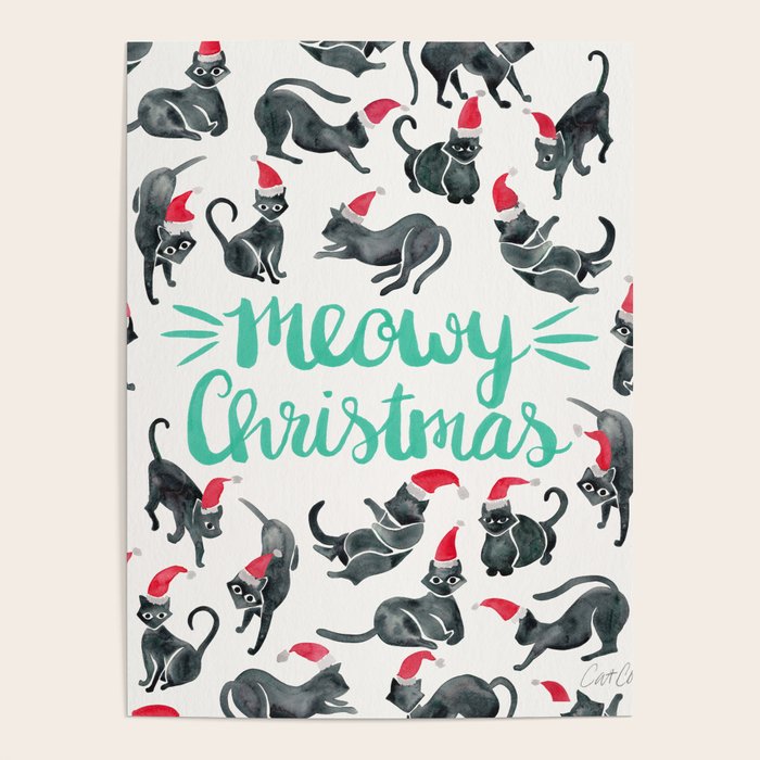 Meowy Christmas - Mint Type Poster Gallery Image 1