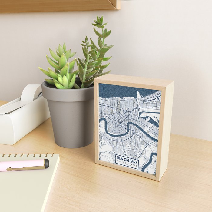New Orleans City Map of Louisiana, USA - Coastal Mini Art Print Gallery Image 2