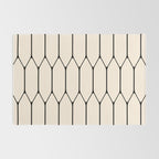 Long Honeycomb Geometric Minimalist Pattern in Almond Cream and Black Rug Gallery Image 2