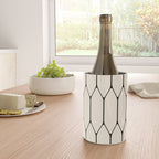 Long Honeycomb Geometric Minimalist Pattern in Almond Cream and Black Wine Chiller Gallery Image 4