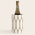 Long Honeycomb Geometric Minimalist Pattern in Almond Cream and Black Wine Chiller Gallery Image 3