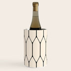 Long Honeycomb Geometric Minimalist Pattern in Almond Cream and Black Wine Chiller Gallery Image 2