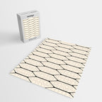 Long Honeycomb Geometric Minimalist Pattern in Almond Cream and Black Jigsaw Puzzle Gallery Image 2