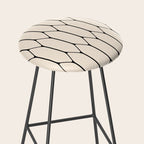 Long Honeycomb Geometric Minimalist Pattern in Almond Cream and Black Stool Gallery Image 2