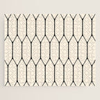 Long Honeycomb Geometric Minimalist Pattern in Almond Cream and Black Jigsaw Puzzle Gallery Image 1