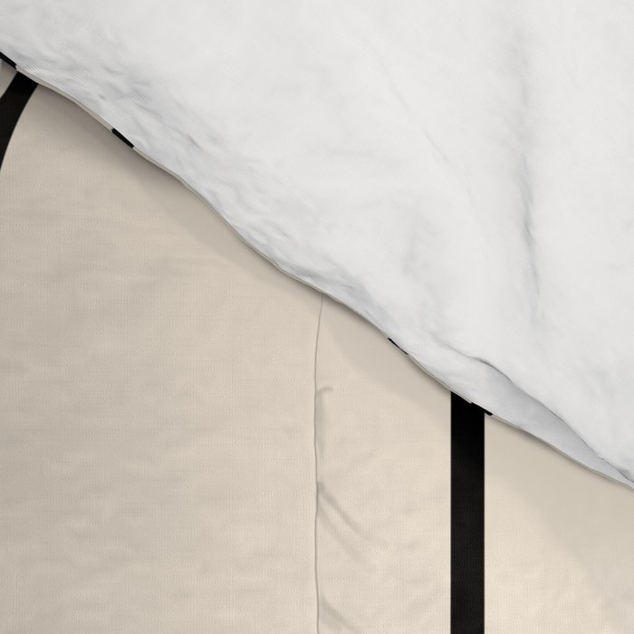 Long Honeycomb Geometric Minimalist Pattern in Almond Cream and Black Comforter Gallery Image 4