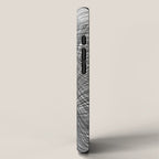 Black & White Mid Century Modern Radiating Lines Geometric Abstract iPhone Case Gallery Image 2
